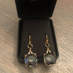 Gold Sterling Silver Stud Diamond Dangle Earrings